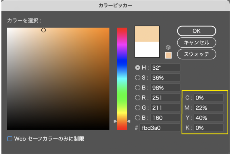 CMYKで設定