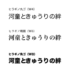 ウェイトとフォント比較